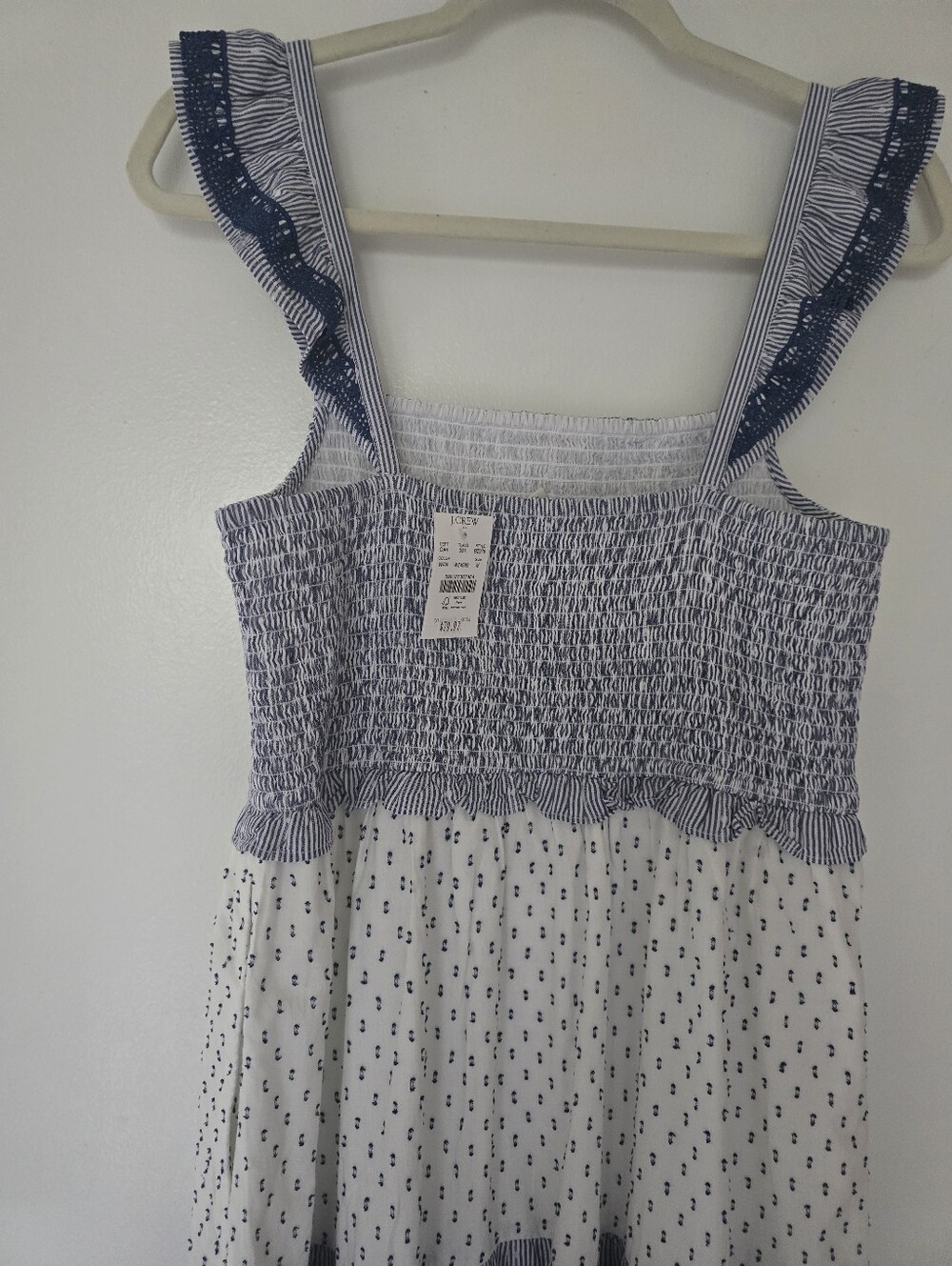 J. Crew Blue and White Tiered Maxi Dress Size M - Picture 10 of 12